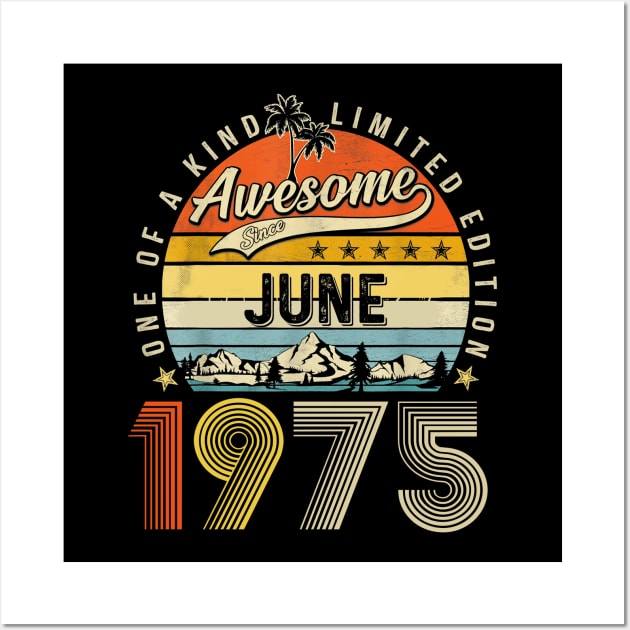 Awesome Since June 1975 Vintage 48th Birthday Wall Art by Tagliarini Kristi